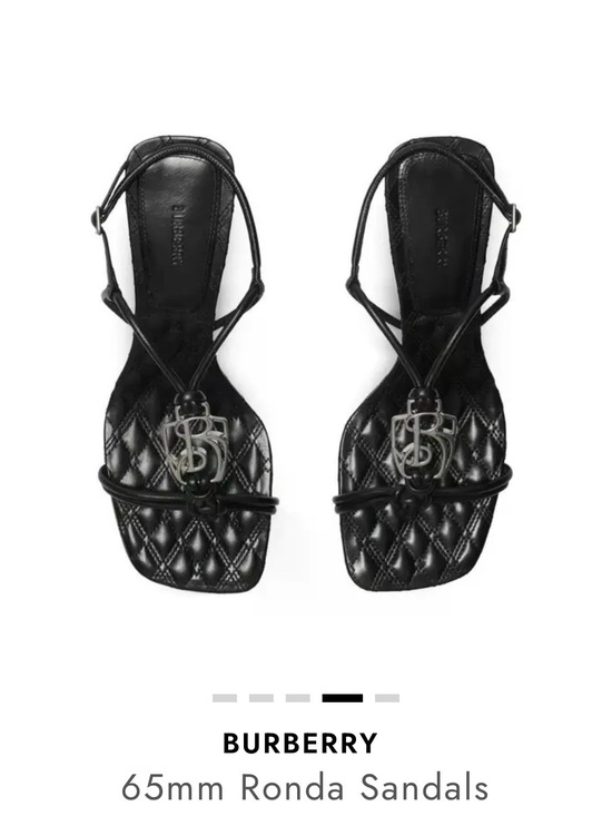 Burberry Shoes - Authentic Burberry Black Quilted Ronda 65mm Sling Sandals with Silver Logo